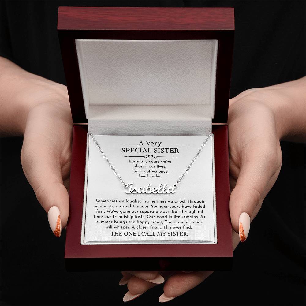 sister name necklace