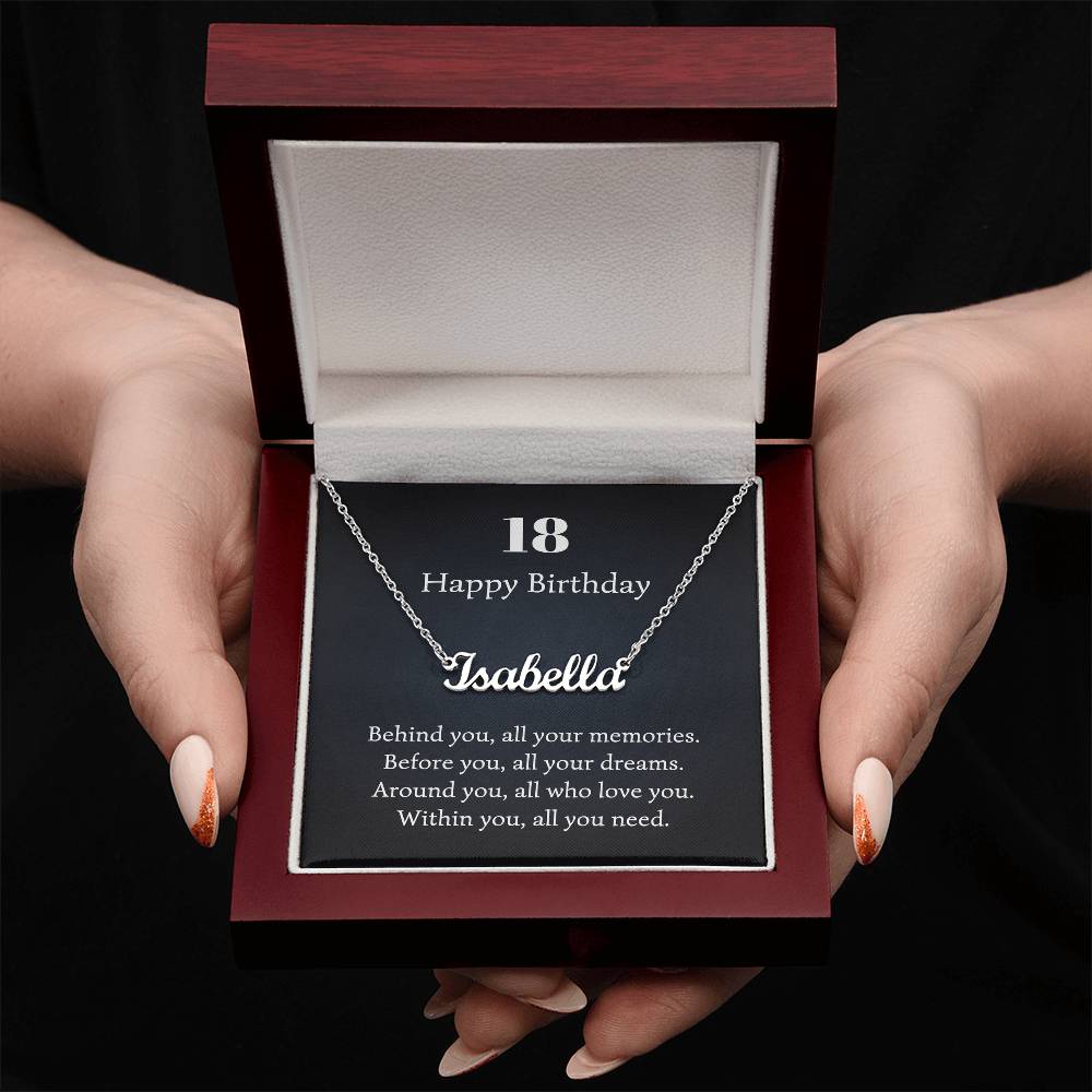 18 happy birthday name neckalce 1