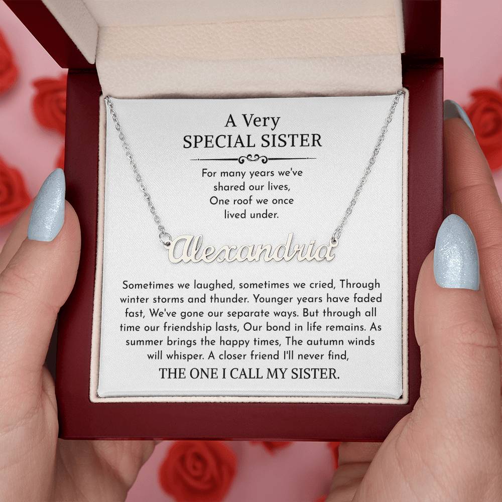 sister name necklace