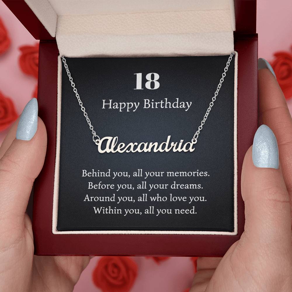 18 happy birthday name neckalce 1