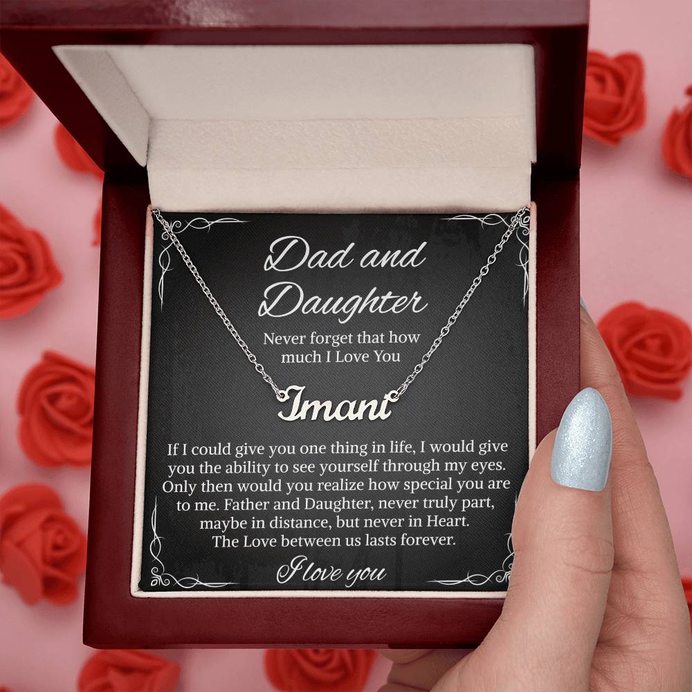 Daughter Personalized Name Necklace Jewelry Gift from Dad for Women, Teens, Girls Jewelry for Daughter Birthday Gifts from Father