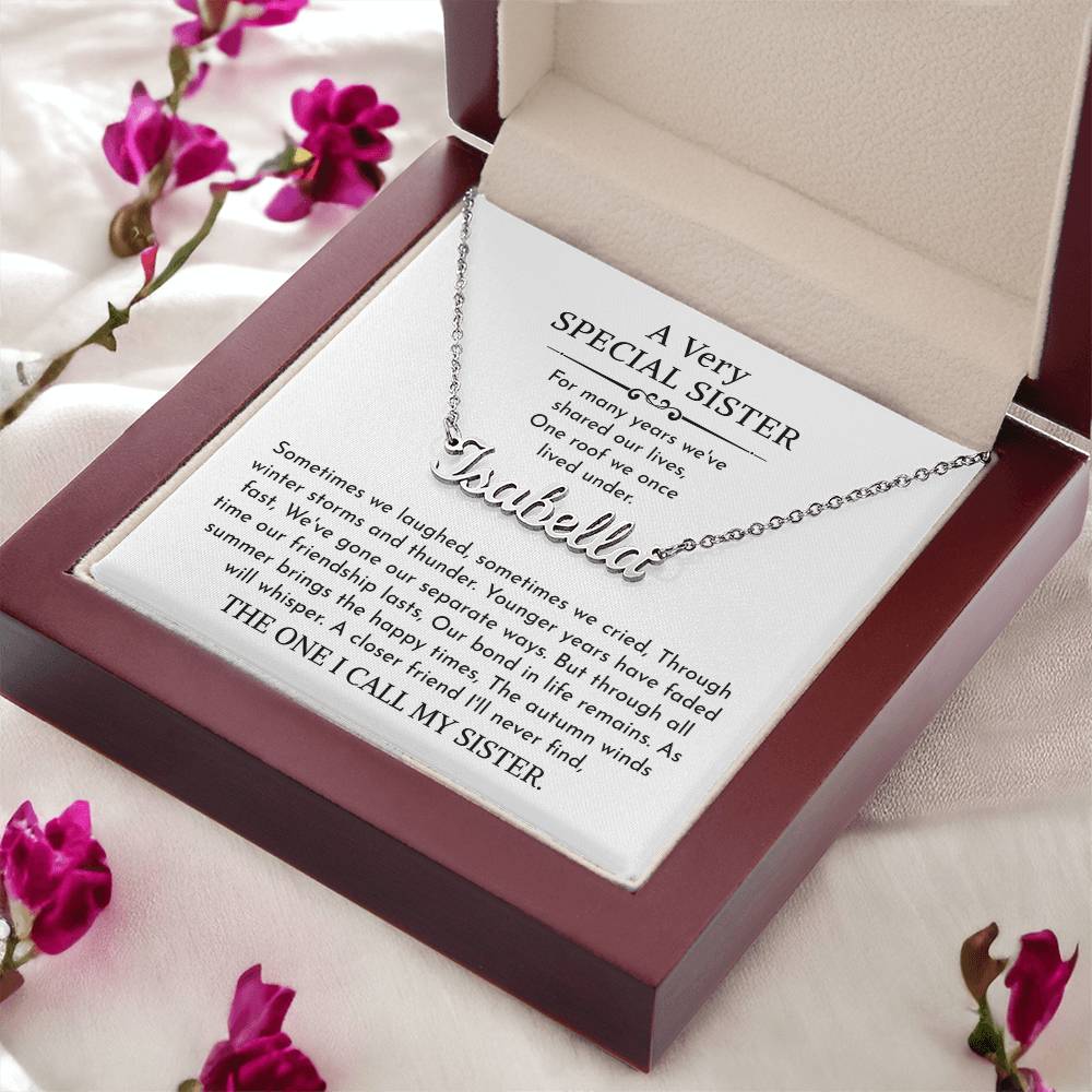 sister name necklace