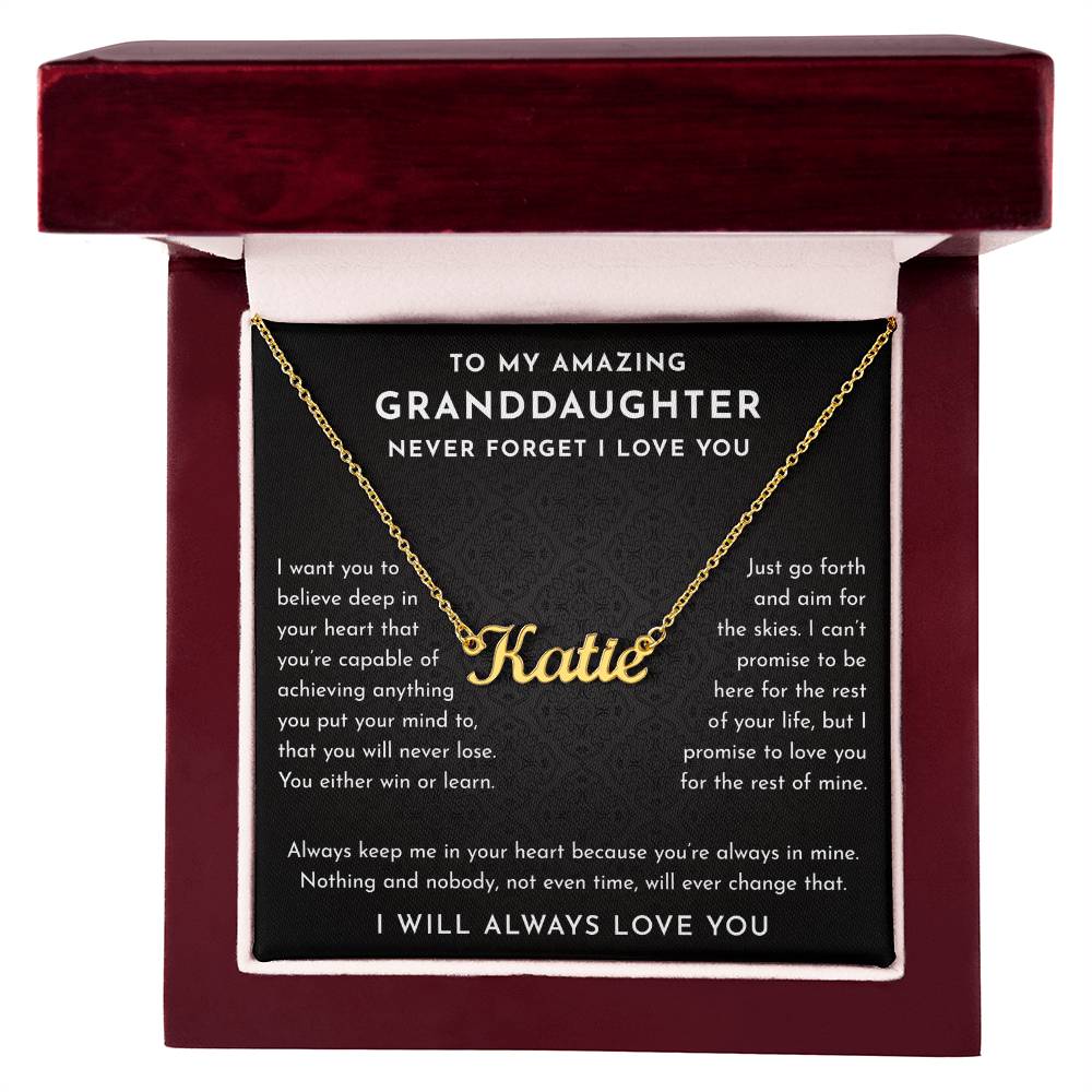 granddaughter necklace card