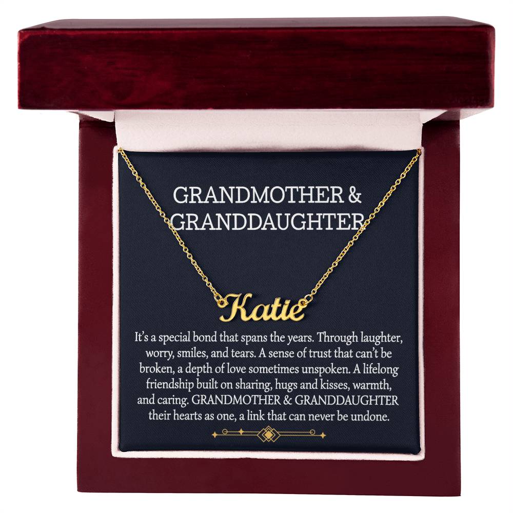 Grandmother And Granddaughter Personalized Name Necklace, Birthday Gift, Christmas Gift
