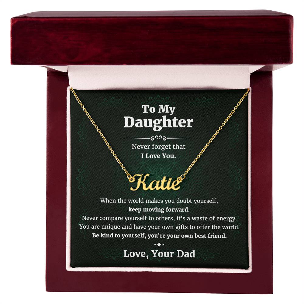 Daughter Gifts from Dad Personalized Name Necklace Birthday Christmas Valentine's day Gifts