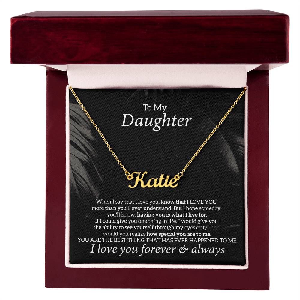 To My Daughter Necklace Jewelry Gift, Personalized Name Necklace