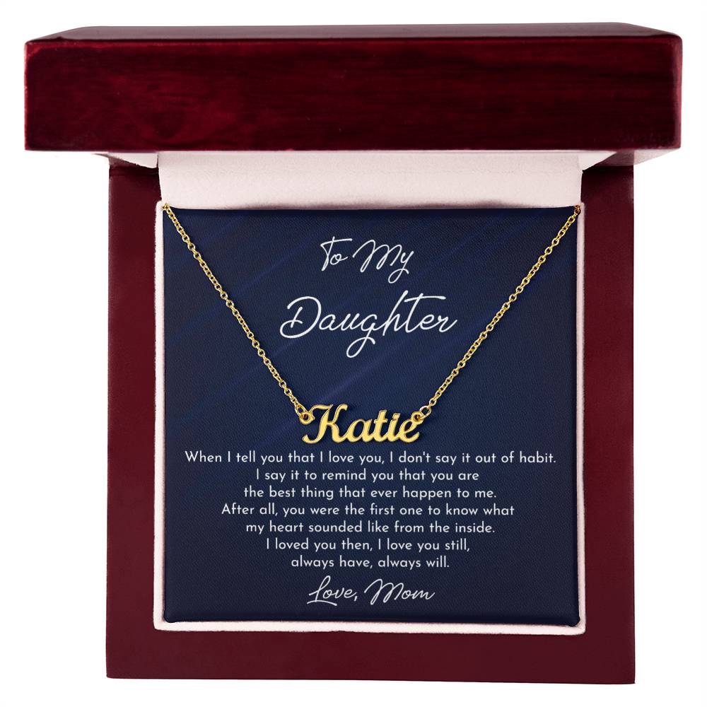 Daughters Birthday Gift with Message Card, Birthday Graduation Gifts for Daughter Personalized Name Necklace for Women