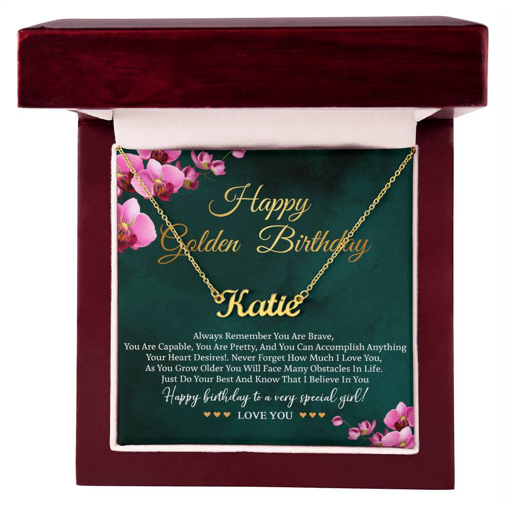 Golden Birthday Gift with Message Card - Happy Golden Birthday Necklace Gift for Her: Women, Girl, Sister, Daughter, Friend