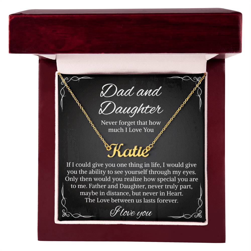 Daughter Personalized Name Necklace Jewelry Gift from Dad for Women, Teens, Girls Jewelry for Daughter Birthday Gifts from Father