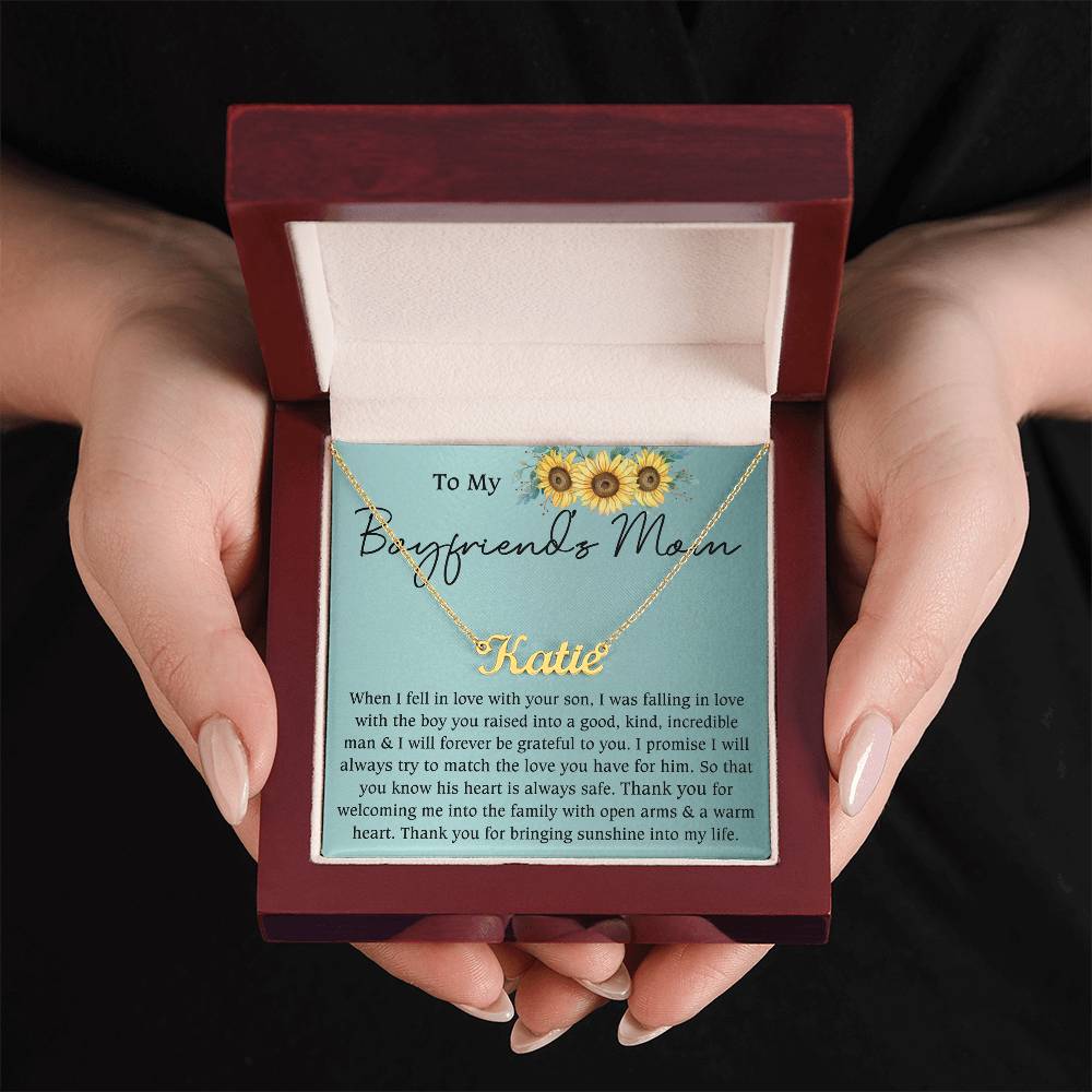 To My Boyfriend's Mom Necklace, Mother's Day Gifts for Boyfriend's Mom from Girlfriend, Personalized Gifts for Mother-in-Law, Mother's Day Necklace, Best Birthday Present for Boyfriend's Mom, Christmas Gifts for Boyfriend's Mom