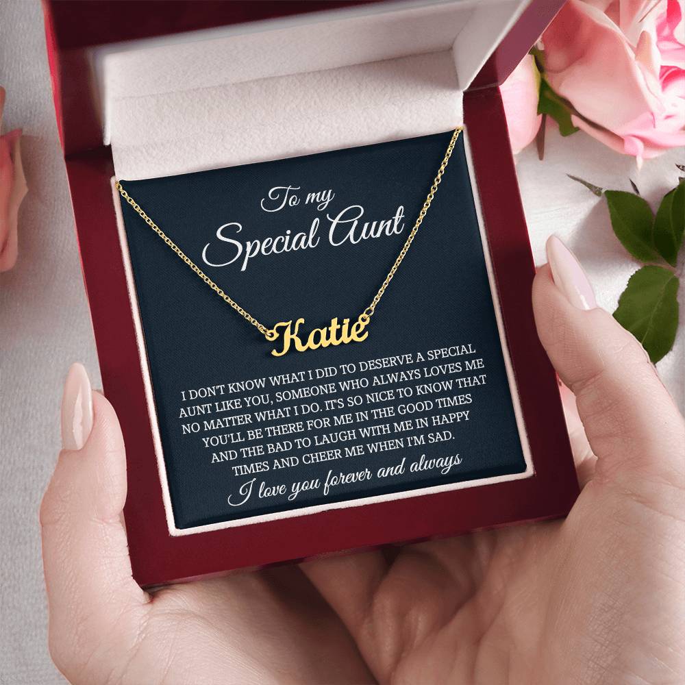 To My Aunt Personalized Necklace Gifts, Best Aunt Ever Necklace Jewelry Sentimental Gifts for Aunt Auntie