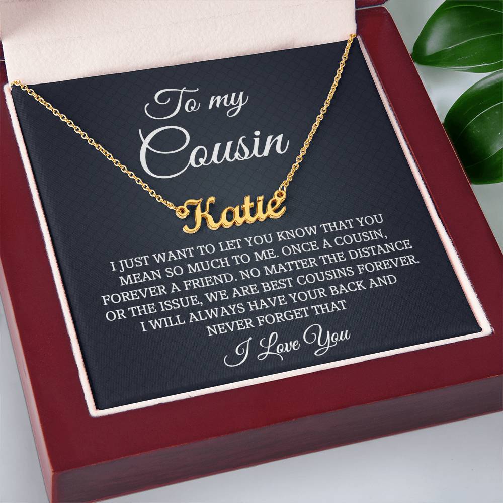 To My Cousin Personalized Name Necklace, Birthday Christmas Necklace Gift For Cousin, Cousin Gift for Her