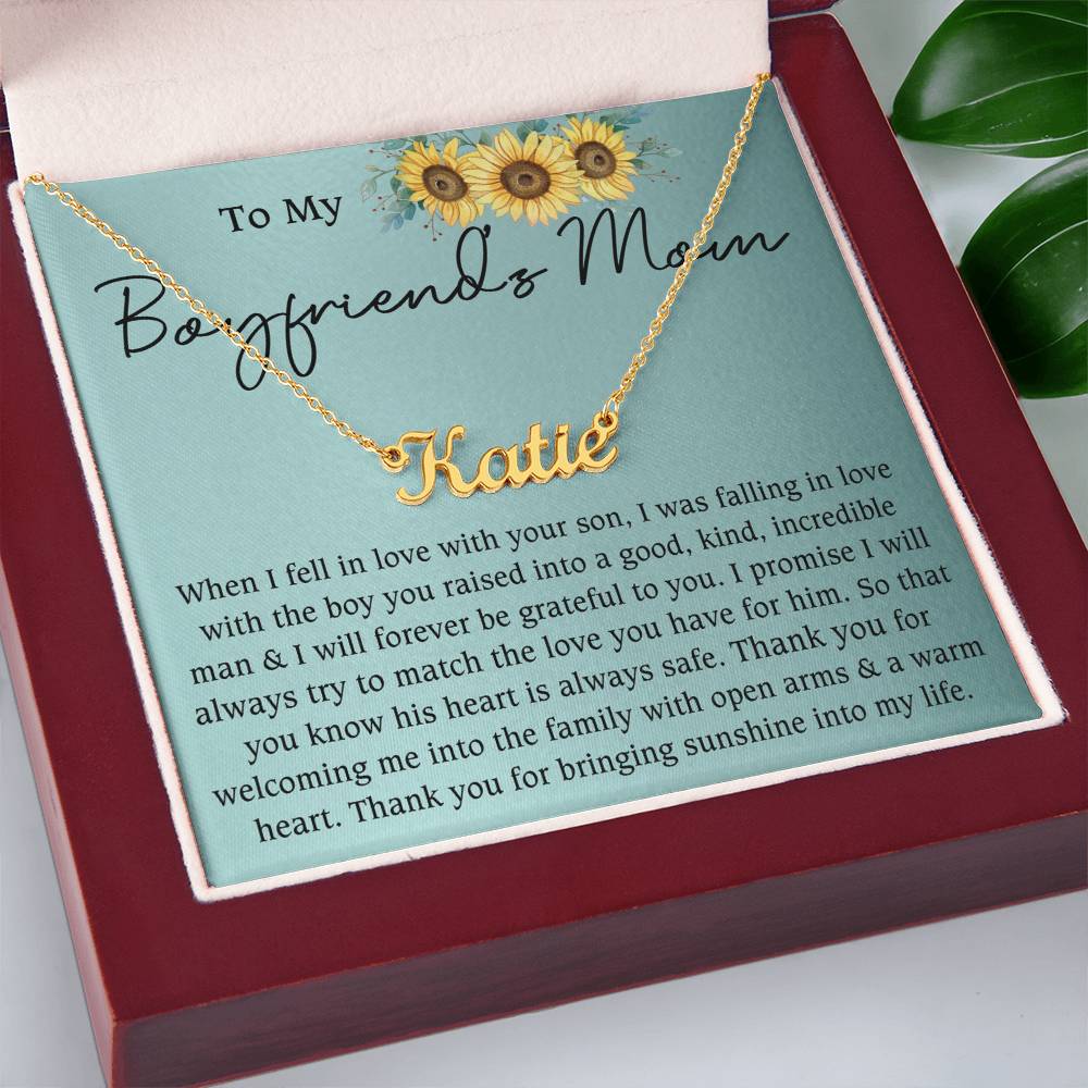 To My Boyfriend's Mom Necklace, Mother's Day Gifts for Boyfriend's Mom from Girlfriend, Personalized Gifts for Mother-in-Law, Mother's Day Necklace, Best Birthday Present for Boyfriend's Mom, Christmas Gifts for Boyfriend's Mom