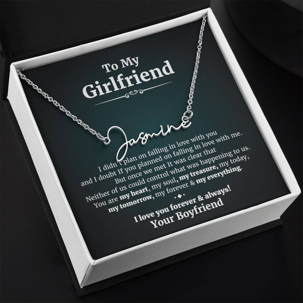 To My Girlfriend I Love You Message Card, Necklace Gift for My Future Wife, Gift to My Bride, Gift for My Future