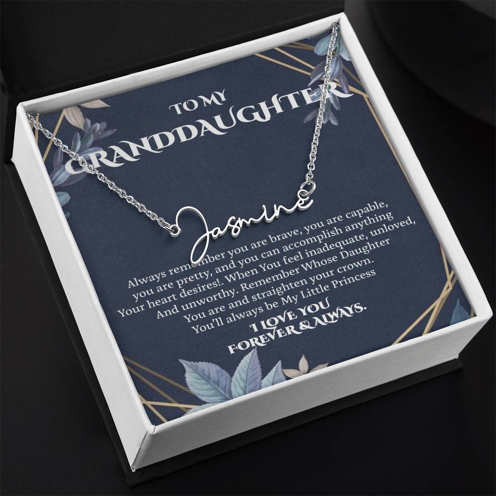 Granddaughter Necklace Gifts From Grandma Grandmother or Grandpa Grandfather To My Granddaughter Graduation Birthday Pendant Jewelry with Message Card and Gift Box