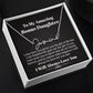 Bonus Daughter Signature Style Name Necklace Birthday Graduation Christmas Gift with Message Card and LED Jewelry Box Gift Pendant for Step Daughter Goddaughter
