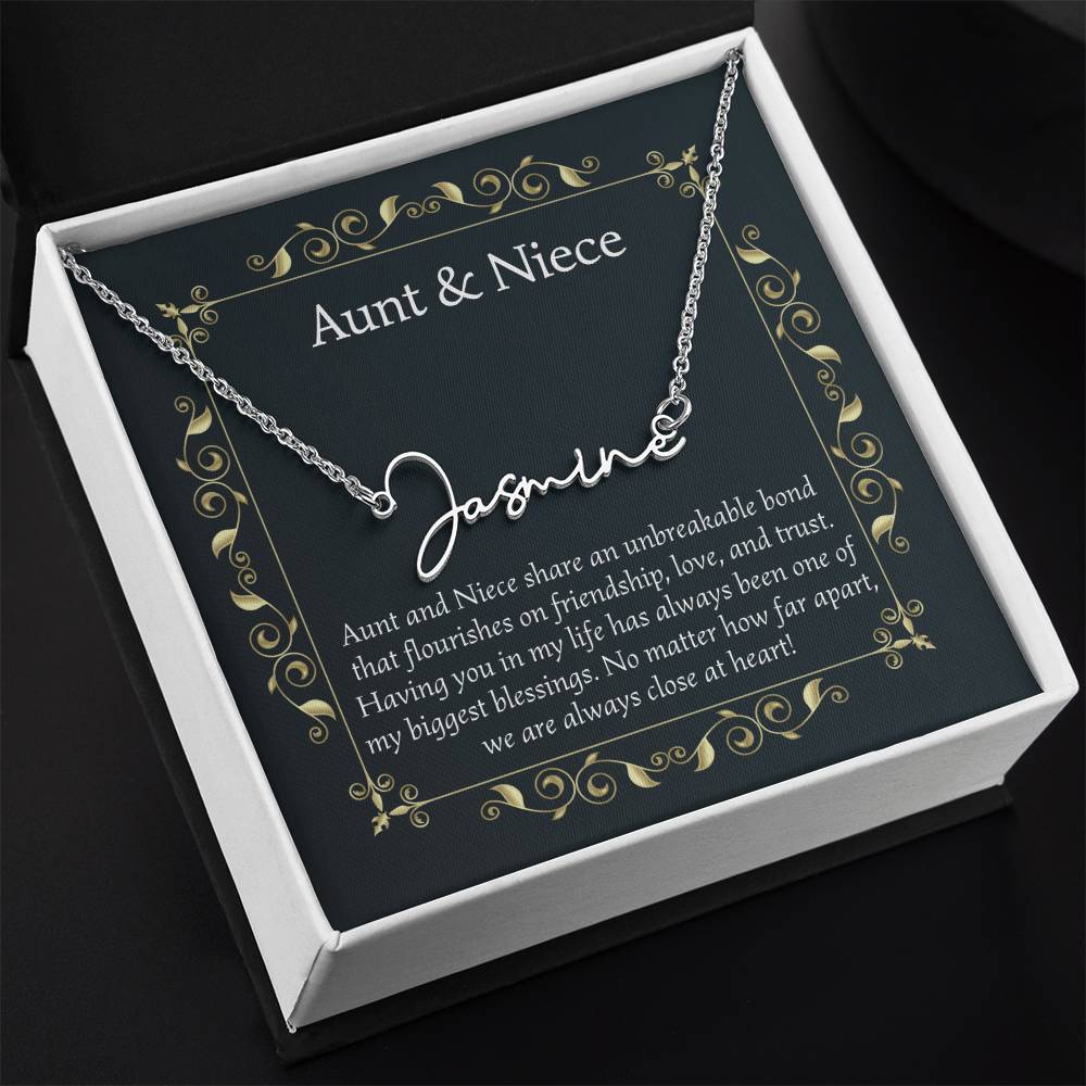 Aunt and Niece Sign Style Name Necklace
