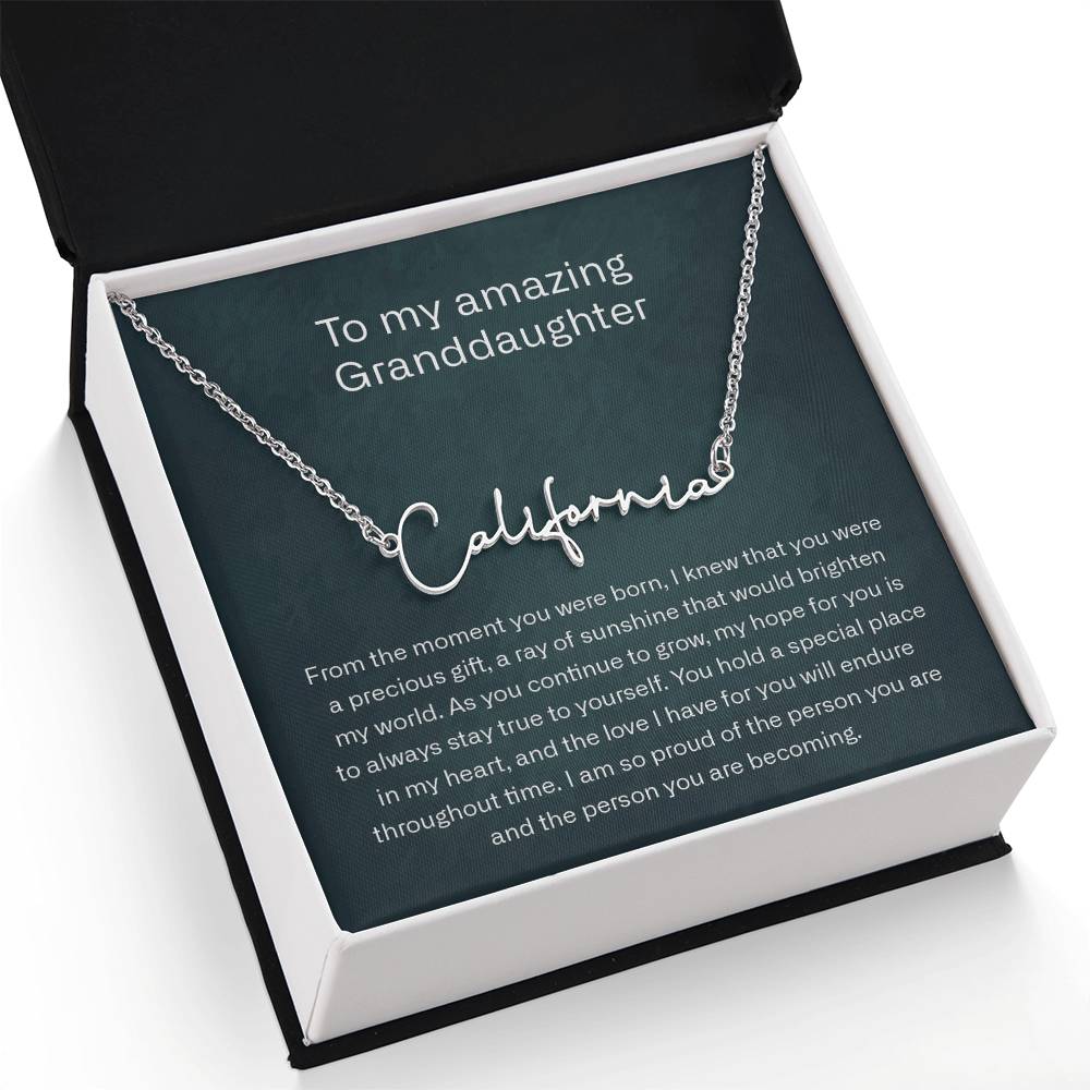 granddaughter signature name neckalce