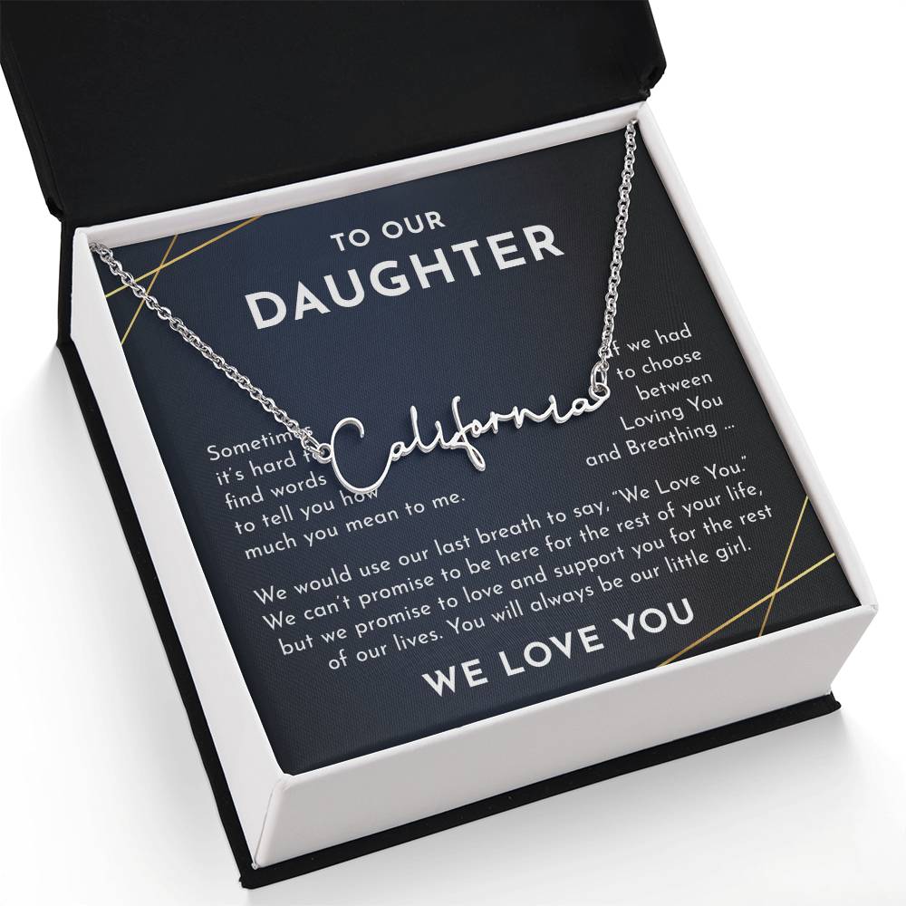to our daughter