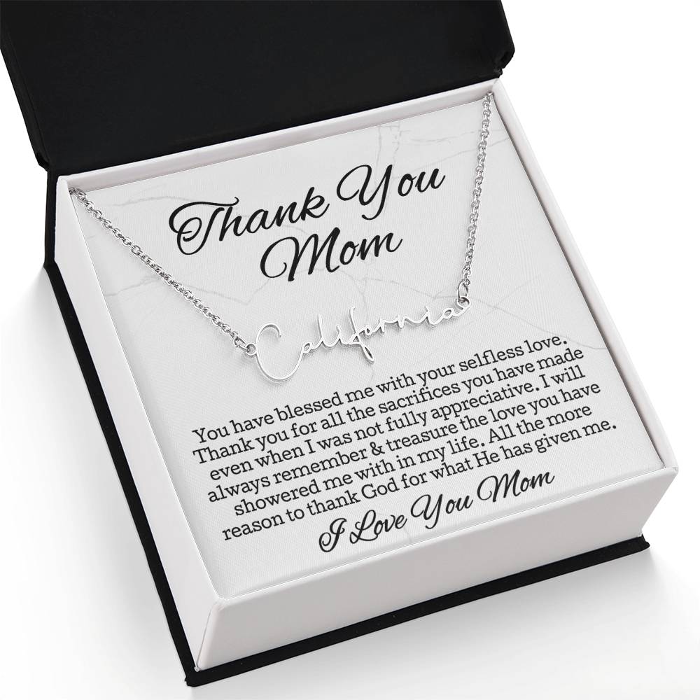 Thank You Necklace Gift • Sentimental Mom Gift • Perfect Gift for Any Occasion • Mom Necklace from Daughter • Show Your Love with This Necklace