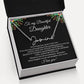 To My Beautiful Daughter Signature Name Necklace, Mother's Day Graduation Birthday Christmas Jewelry Gifts from Mom Dad with Heartfelt Message Card