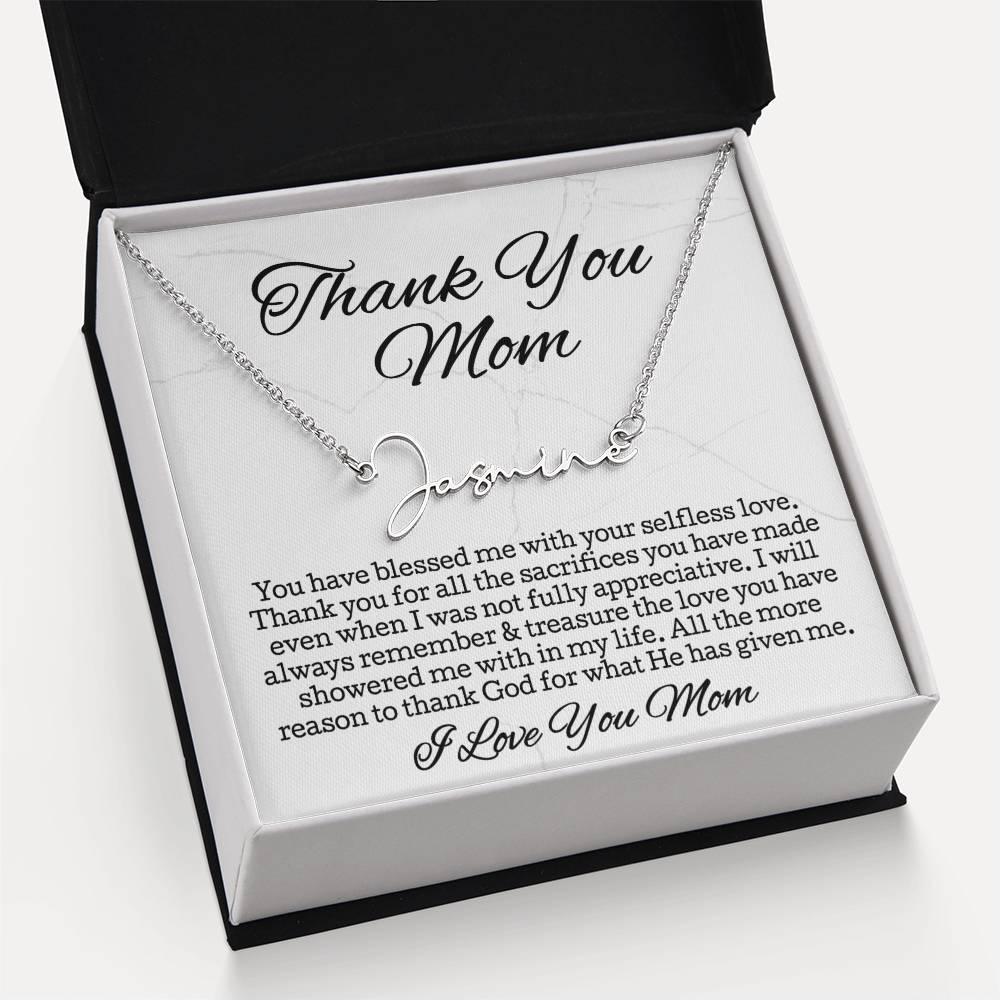 Thank You Necklace Gift • Sentimental Mom Gift • Perfect Gift for Any Occasion • Mom Necklace from Daughter • Show Your Love with This Necklace