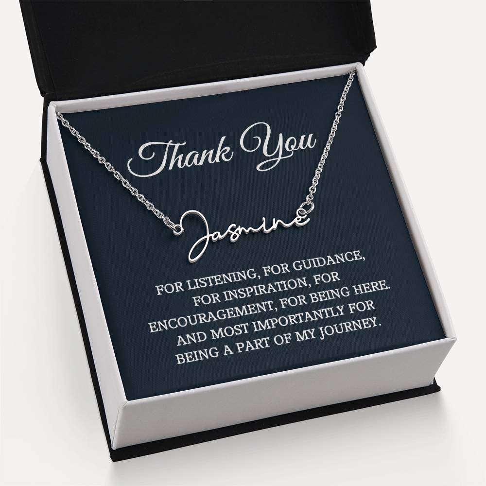 Thank you Jewelry Gift, Appreciation Gift for Her, Thank you Gift for Friends, Christmas Jewelry Gift for Her, Signature Style Name Necklace