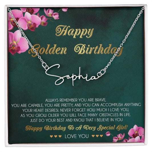 Golden Birthday Gift Necklace • Happy Golden Birthday • Personalized Gift • Meaningful Gift for Her • Custom Birthday Present