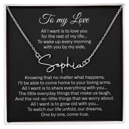 to my love name necklace