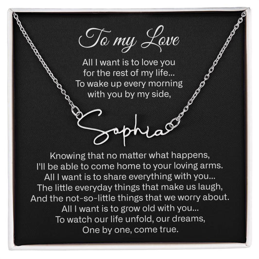 to my love name necklace