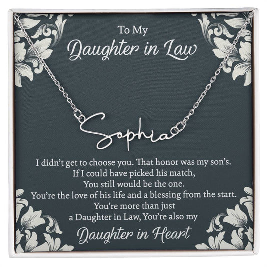 Mothers Day Gifts for Daughter in Law, To My Daughter in Law Necklace from Mother and Father in Law, Daughter in Law Birthday Gifts