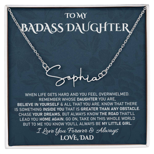 Father Daughter Necklace for Daughter from Dad, To My Daughter Necklace from Daddy On Birthday, Mothers Day, Includes Gift Box and Message Card