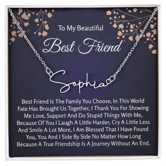 Gift For Best Friend | Signature Style Name Necklace | Best Friend Birthday | Best Friend Birthday | Best Friend Jewelry