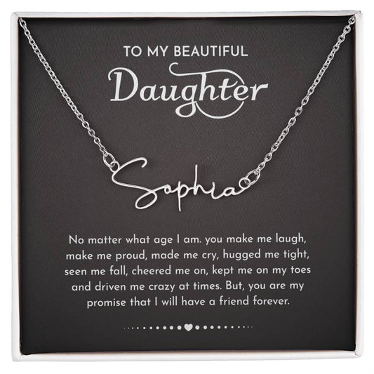Daughter Gifts From Mom Dad To My Daughter Personalized Necklace Graduation Gifts Birthday Christmas Message Card LED Gift Box