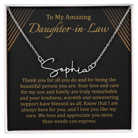 To My Daughter in Law Necklace from Mother and Father in Law, Daughter in Law Birthday Gifts, Unique Jewelry for Beloved Future Daughter-in-Laws on Wedding and Mothers Day, Presents from Mom & Dad