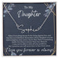 My Daughter Signature Style Name Necklace, Personalized Gift for Daughter, Daughter Birthday Gift Message Card Jewelry, Personalized Jewelry