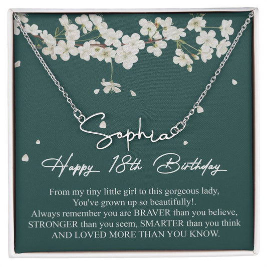 Happy Birthday Necklace Gift For Sweet 18 Girls • Happy 18th Birthday • Love Knot Necklace For Eighteen-Year-Old Teenage Girls