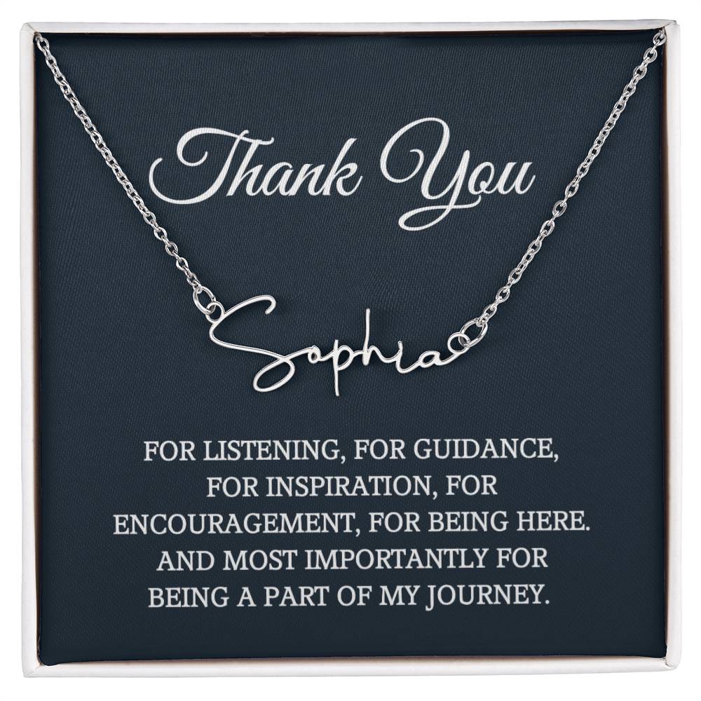 Thank you Jewelry Gift, Appreciation Gift for Her, Thank you Gift for Friends, Christmas Jewelry Gift for Her, Signature Style Name Necklace