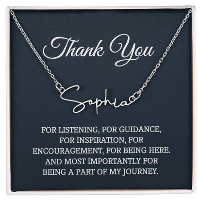 Thank you Jewelry Gift, Appreciation Gift for Her, Thank you Gift for Friends, Christmas Jewelry Gift for Her, Signature Style Name Necklace