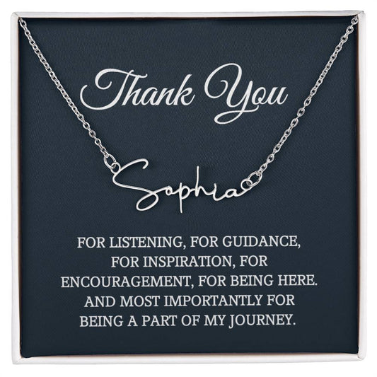 Thank you Jewelry Gift, Appreciation Gift for Her, Thank you Gift for Friends, Christmas Jewelry Gift for Her, Signature Style Name Necklace
