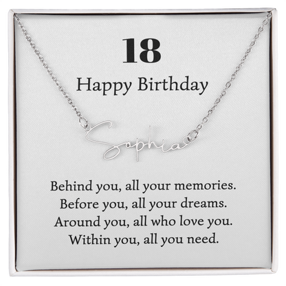 217 happy birthday name neckalce signature