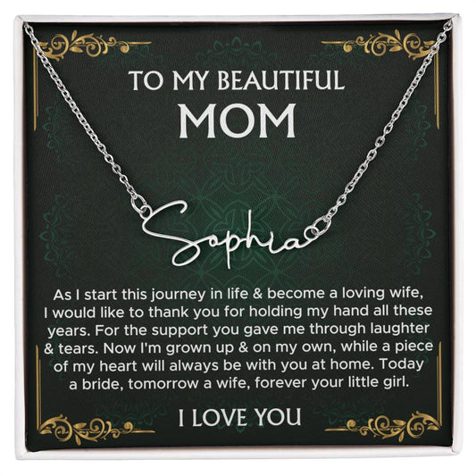 Mother of the Bride Gift From Daughter | Mother of the Bride Necklace From Bride | Mom of Bride | Signature Style Name Necklace