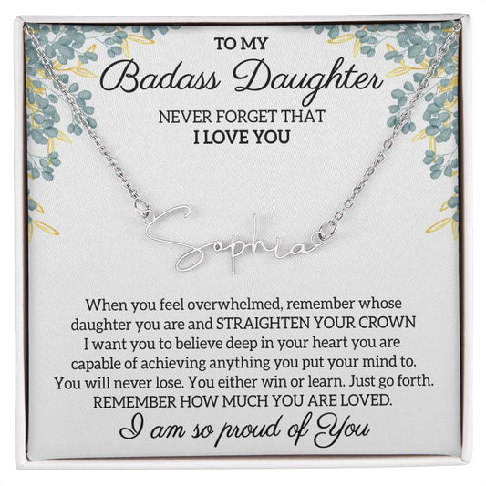 Father to Daughter Necklace Gift: Birthday Present with Gift Box and Message Card