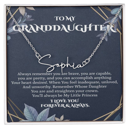 Granddaughter Necklace Gifts From Grandma Grandmother or Grandpa Grandfather To My Granddaughter Graduation Birthday Pendant Jewelry with Message Card and Gift Box