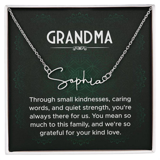 Grandma Name Necklace From Granddaughter Mothers Day Necklace Christmas Birthday Gift From Grandson To My Grandmother Present With Message Card
