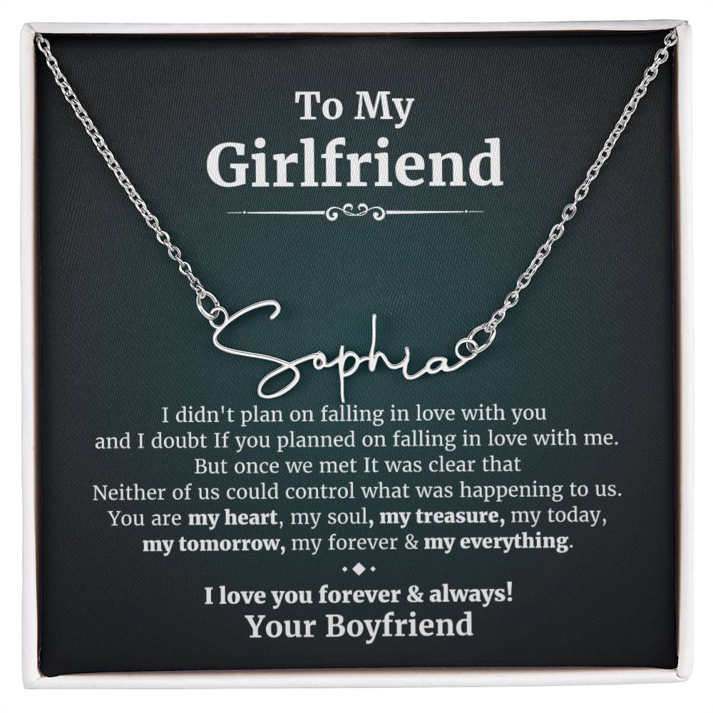 To My Girlfriend I Love You Message Card, Necklace Gift for My Future Wife, Gift to My Bride, Gift for My Future