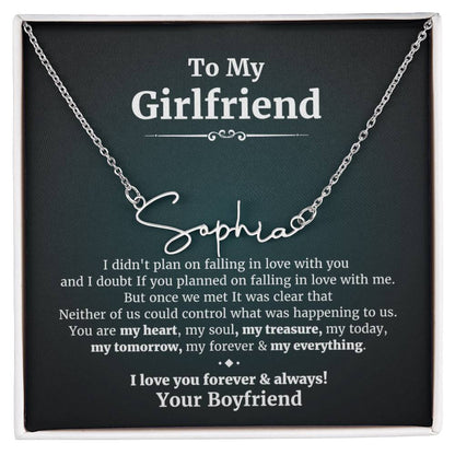 To My Girlfriend I Love You Message Card, Necklace Gift for My Future Wife, Gift to My Bride, Gift for My Future
