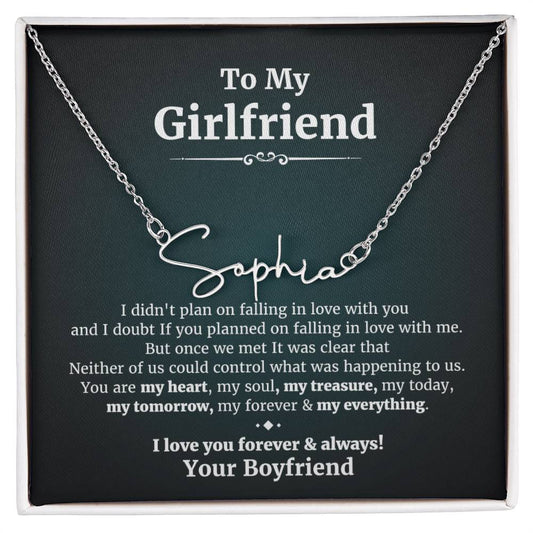 To My Girlfriend I Love You Message Card, Necklace Gift for My Future Wife, Gift to My Bride, Gift for My Future