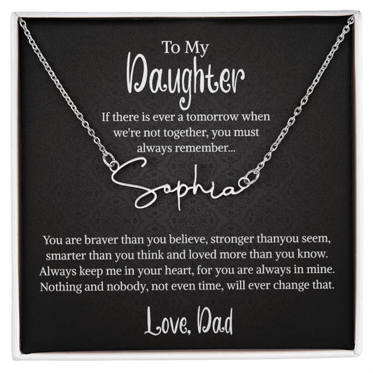 To My Daughter Necklace From Dad, Father Daughter Gifts, Birthday Gift for Daughter, Father Daughter Necklace, Daddy Daughter Gifts For My Daughter