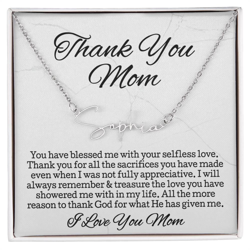 Thank You Necklace Gift • Sentimental Mom Gift • Perfect Gift for Any Occasion • Mom Necklace from Daughter • Show Your Love with This Necklace